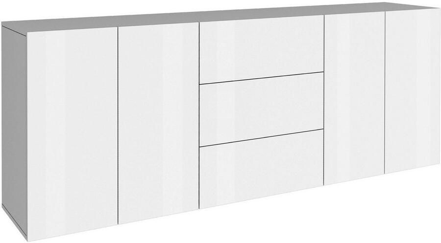 INOSIGN Dressoir Egypt Ladekast Kast Buffet greeploos 4 deuren 3 lades met push-to-open functie hoogglans breedte 200 - Foto 15