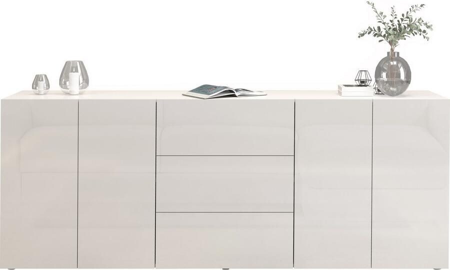INOSIGN Dressoir Egypt Ladekast Kast Buffet greeploos 4 deuren 3 lades met push-to-open functie hoogglans breedte 200 - Foto 9