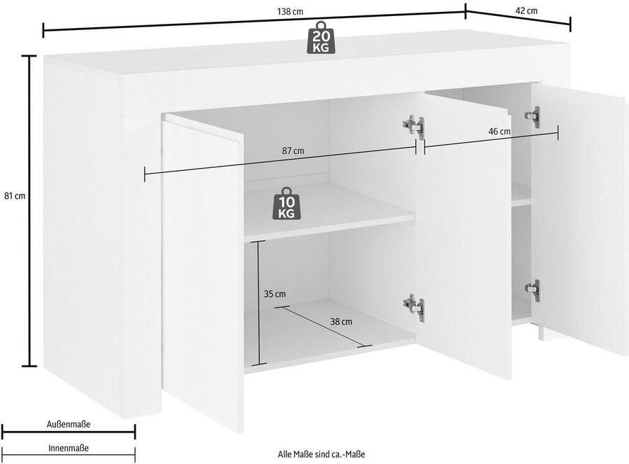 INOSIGN Dressoir Firenze Breedte 138 cm - Foto 5
