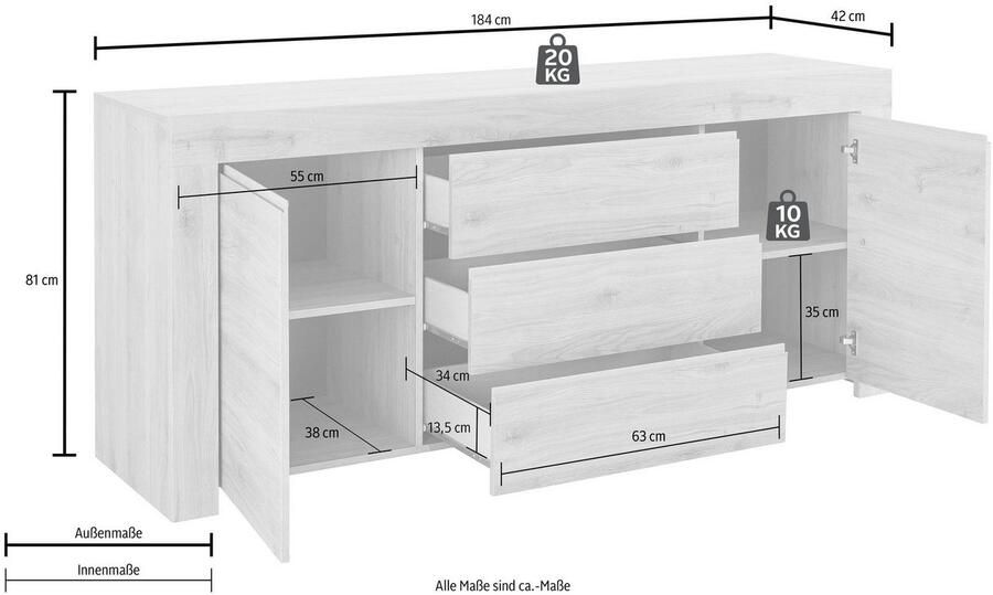 INOSIGN Dressoir Firenze Breedte 184 cm - Foto 7