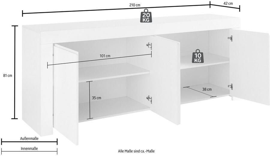 INOSIGN Dressoir Firenze Breedte 210 cm - Foto 6