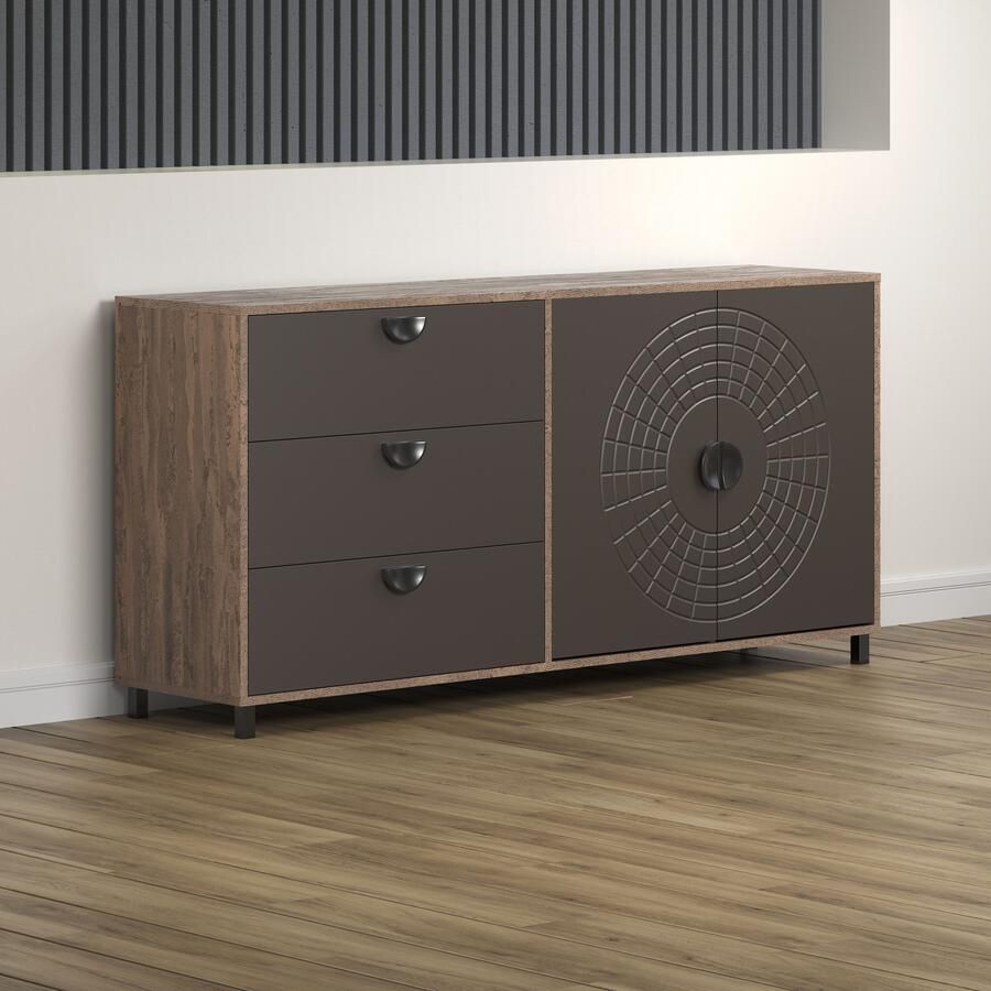 INOSIGN Dressoir Fusion Commode met opvallend cirkelpatroon antieklook (B D H) 176 42 86 cm (1 stuk) - Foto 9
