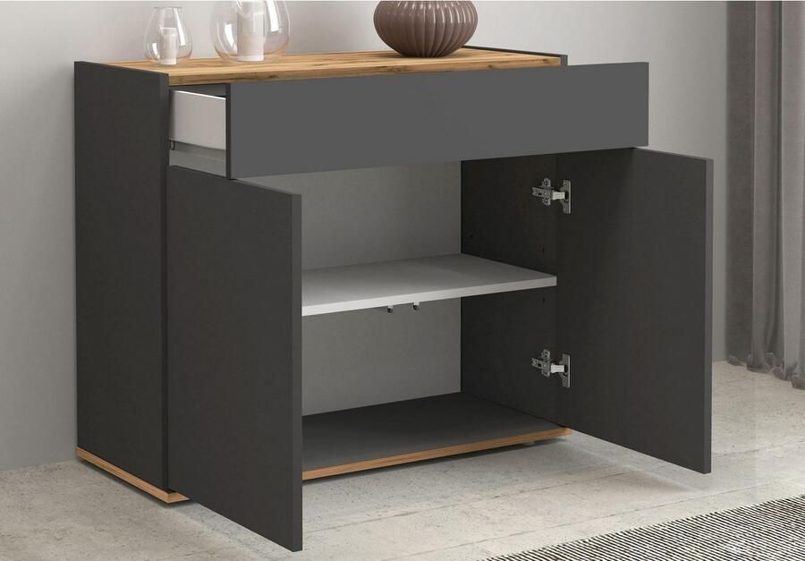 INOSIGN Dressoir Garda Ladekast Kast Buffet 2 deuren 1 lade greeploos breedte 80 9 cm - Foto 12