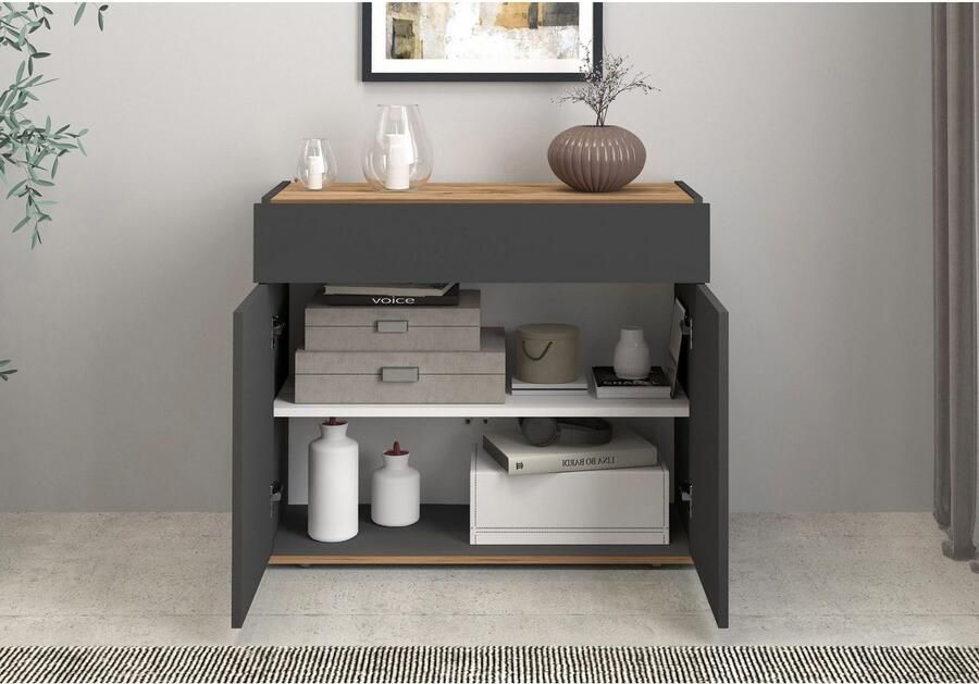 INOSIGN Dressoir Garda Ladekast Kast Buffet 2 deuren 1 lade greeploos breedte 80 9 cm - Foto 10