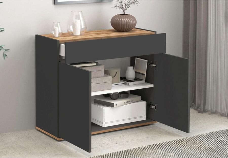 INOSIGN Dressoir Garda Ladekast Kast Buffet 2 deuren 1 lade greeploos breedte 80 9 cm - Foto 13