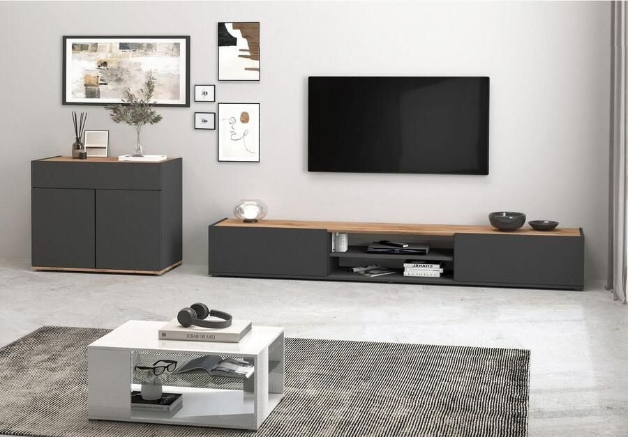 INOSIGN Dressoir Garda Ladekast Kast Buffet 2 deuren 1 lade greeploos breedte 80 9 cm - Foto 14