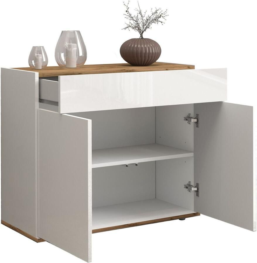 INOSIGN Dressoir Garda Ladekast Kast Buffet 2 deuren 1 lade greeploos breedte 80 9 cm - Foto 6