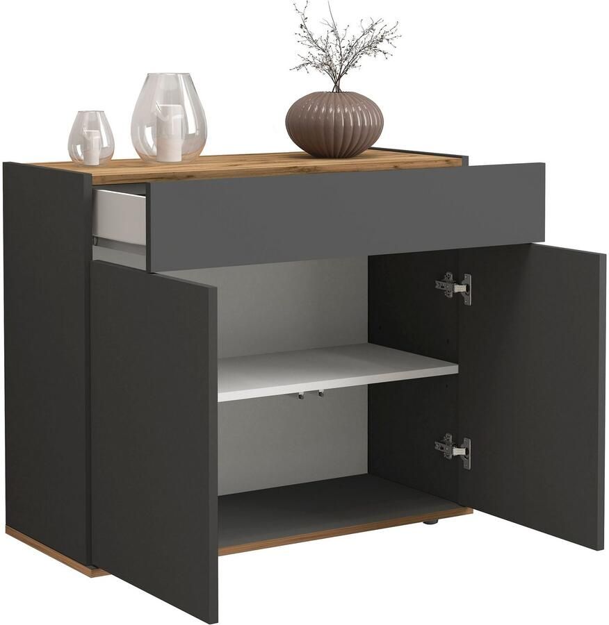 INOSIGN Dressoir Garda Ladekast Kast Buffet 2 deuren 1 lade greeploos breedte 80 9 cm - Foto 6