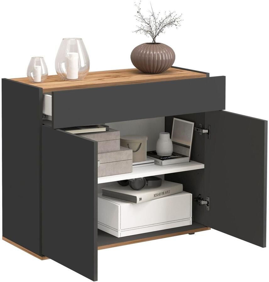 INOSIGN Dressoir Garda Ladekast Kast Buffet 2 deuren 1 lade greeploos breedte 80 9 cm - Foto 7