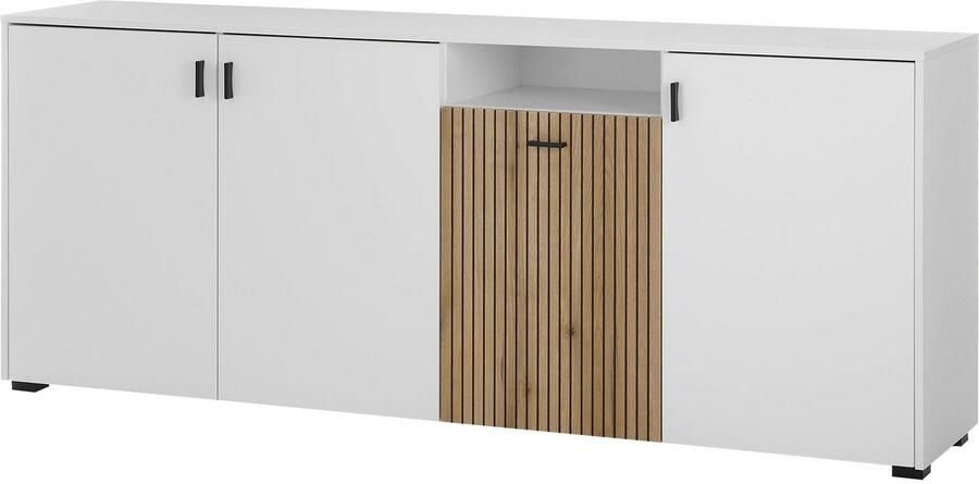 INOSIGN Dressoir Hudson in moderne trendkleur handgrepen van metaal (zwart) breedte 200 cm - Foto 4