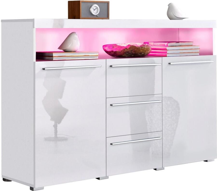 INOSIGN Dressoir India breedte 132cm stijlvolle dressoir met 2 deuren 3 lades