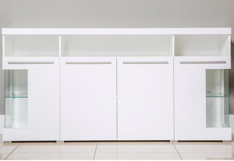 INOSIGN Dressoir India breedte 182cm stijlvolle kast met glazen deuren Kast met laden en deuren veel bergruimte planken verstelbaar zonder verlichting - Foto 3