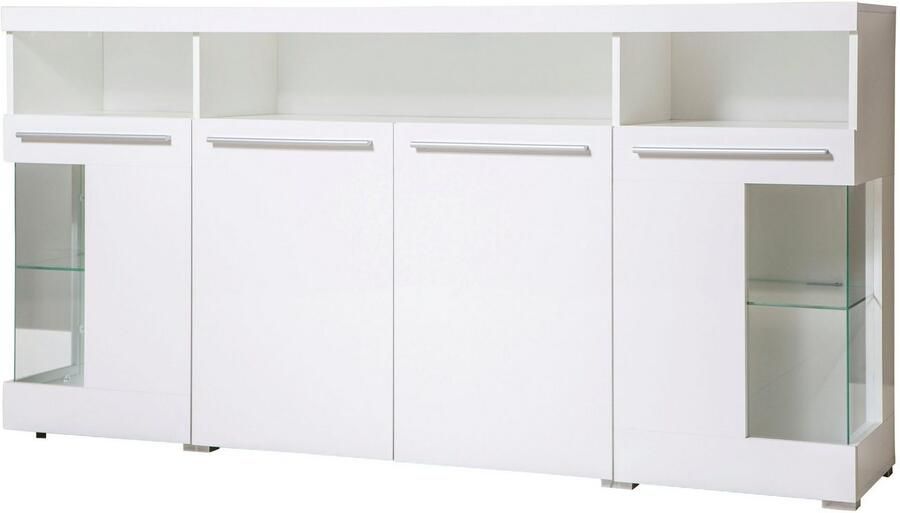 INOSIGN Dressoir India breedte 182cm stijlvolle kast met glazen deuren Kast met laden en deuren veel bergruimte planken verstelbaar zonder verlichting - Foto 5