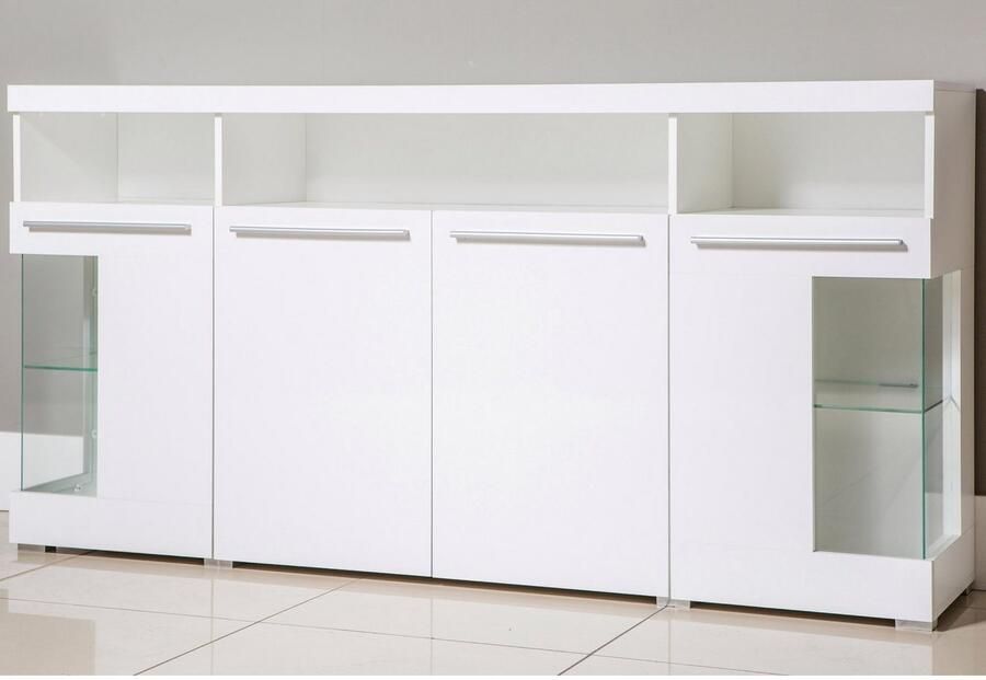 INOSIGN Dressoir India breedte 182cm stijlvolle kast met glazen deuren Kast met laden en deuren veel bergruimte planken verstelbaar zonder verlichting - Foto 4