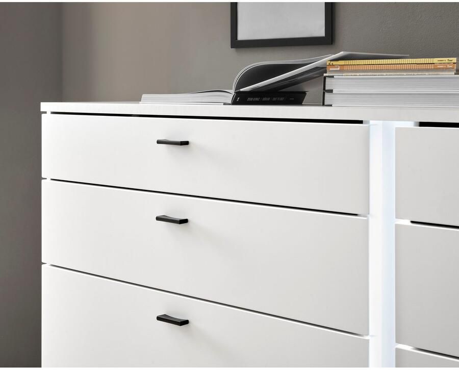 INOSIGN Dressoir Long Island in moderne trendkleur inclusief verticale verlichting breedte 200 cm (1 stuk)