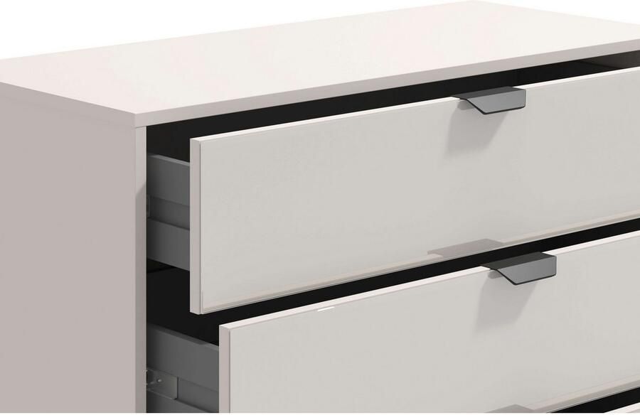 INOSIGN Dressoir Lucca Schubkastenkommde Farbe: Cashmere 93x40x90 5cm 4 lades met glasfront fsc -gecertificeerd houtmateriaal