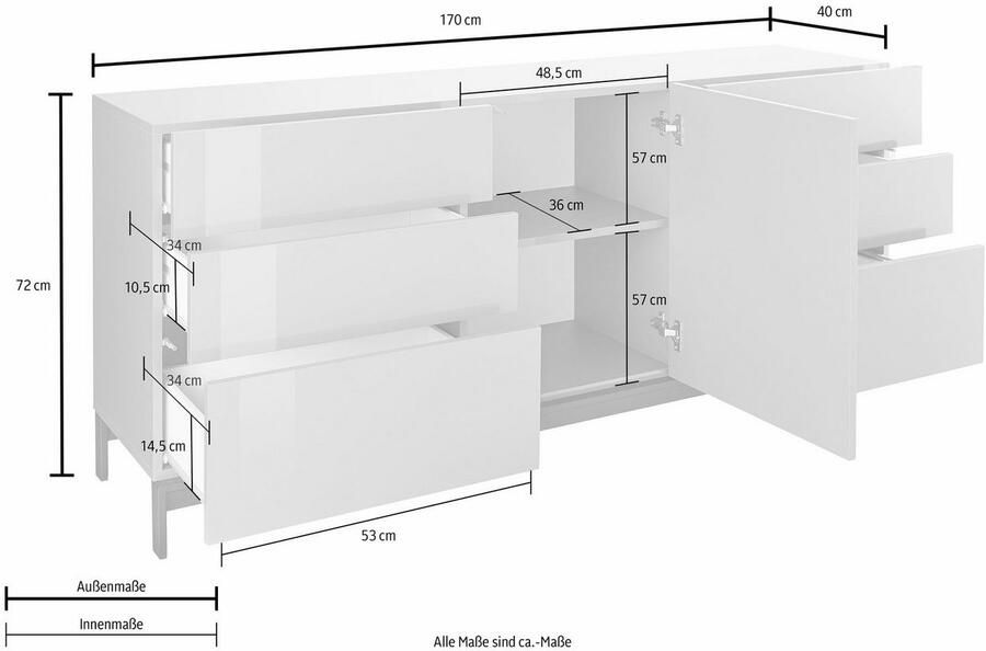 INOSIGN Dressoir Metis Breedte 170 cm