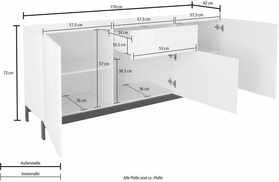 INOSIGN Dressoir Metis Breedte 170 cm