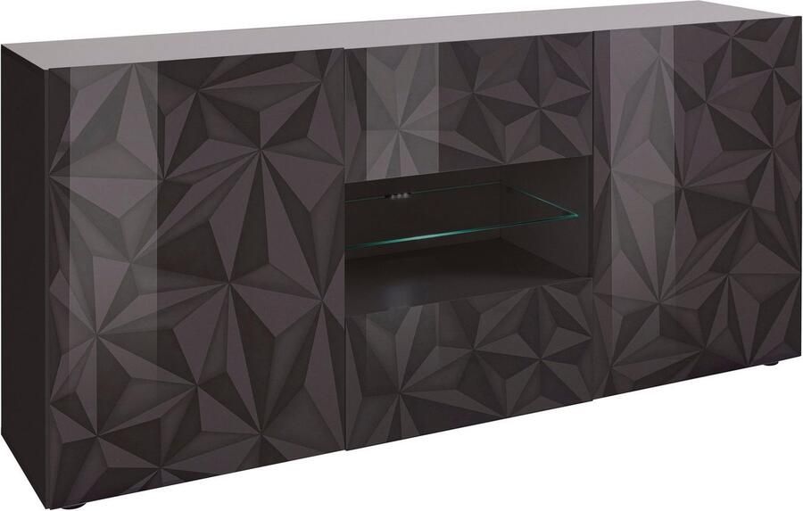 INOSIGN Dressoir Prisma Breedte 181 dressoir 2 deuren 2 lades dressoir Voorkant met elegante zeefdruk greeploos veel opbergruimte - Foto 3