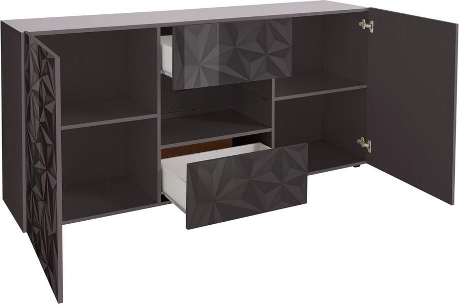 INOSIGN Dressoir Prisma Breedte 181 dressoir 2 deuren 2 lades dressoir Voorkant met elegante zeefdruk greeploos veel opbergruimte - Foto 2