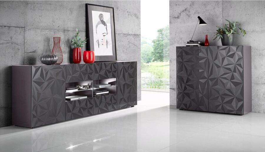 INOSIGN Highboard hoogte 111 cm breedte 121 cm dressoir 2 deuren hoog dressoir - Foto 3