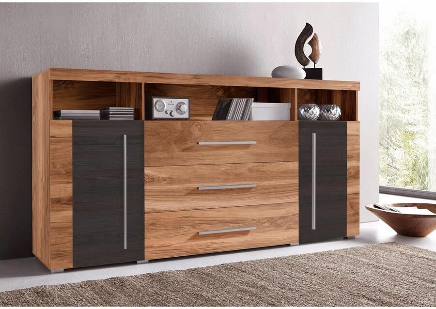 INOSIGN Dressoir Roger breedte 182 cm stijlvolle kast 2 houten deuren 3 laden - Foto 3