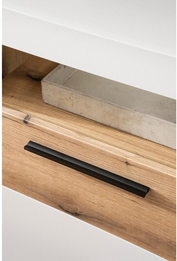 INOSIGN Dressoir Salerno moderne kast Highboard in Wit met Eik Evoke Decor Metalen handgrepen voldoende opbergruimte veelzijdig inzetbaar 205 cm breed - Foto 2