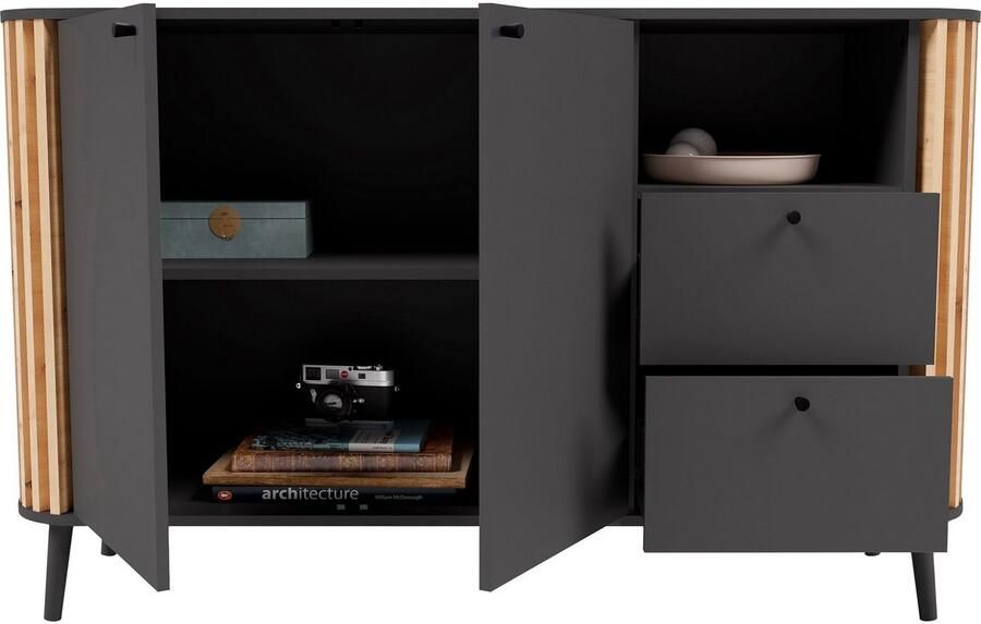 INOSIGN Dressoir Stavanger Breedte 138 cm Paneel-stokjes-uitstraling 2 Lades 2 Deuren (1 stuk) - Foto 9