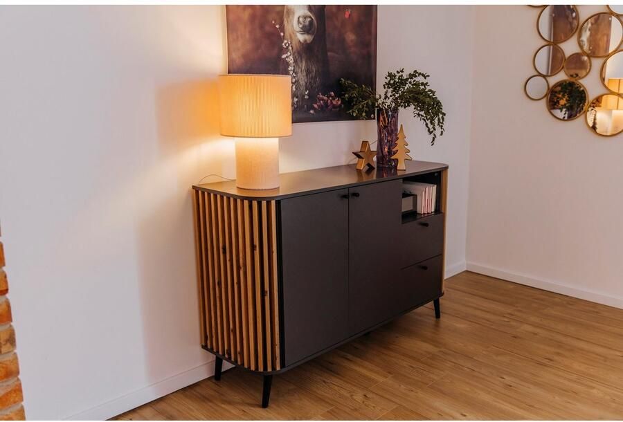 INOSIGN Dressoir Stavanger Breedte 138 cm Paneel-stokjes-uitstraling 2 Lades 2 Deuren (1 stuk) - Foto 6