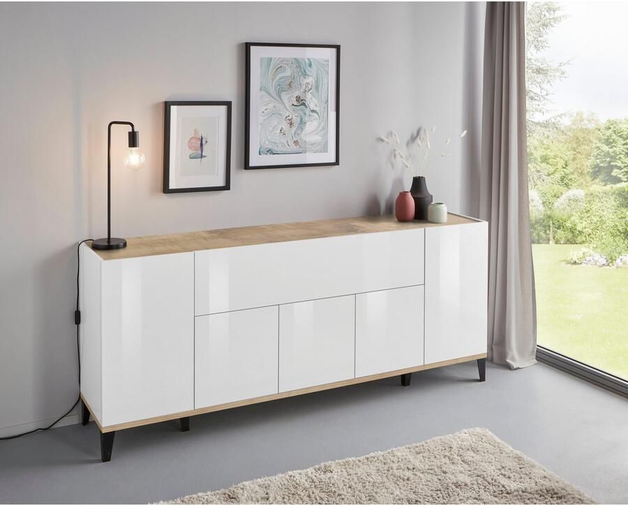 INOSIGN Dressoir SUNRISE Dressoir met 5 deuren en 1 klepdeur breedte 200 cm - Foto 2