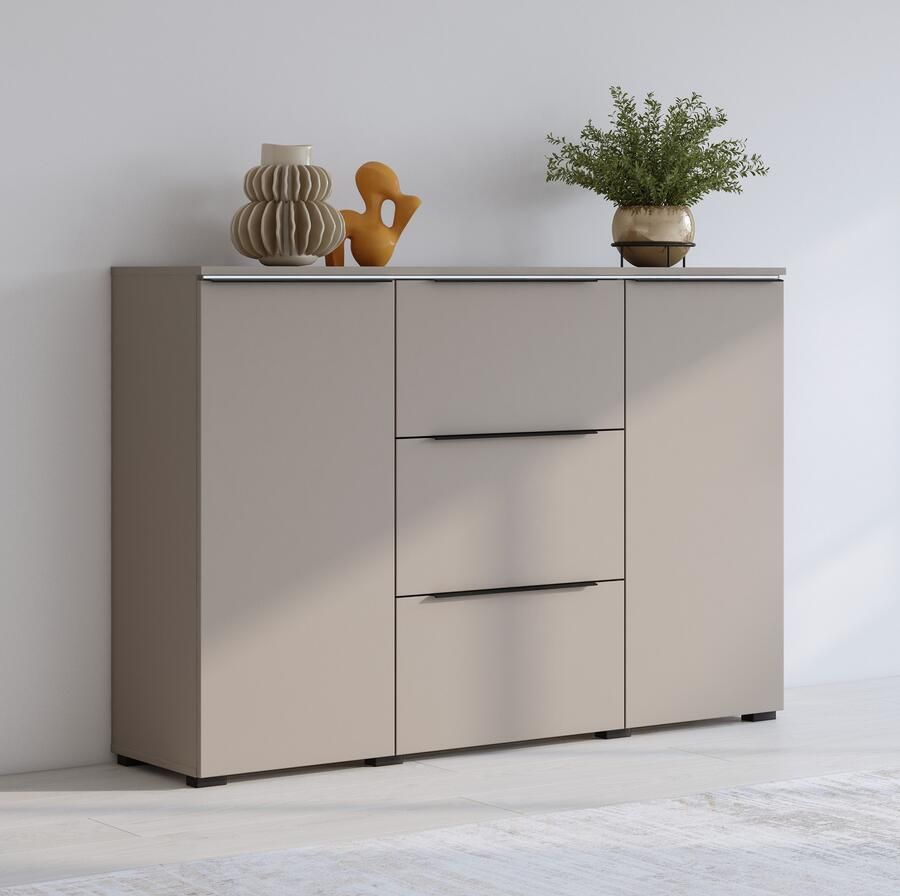 INOSIGN Dressoir Tana breedte 132 cm moderne commode 3 SK 2 deuren Ladekast sidetable met veel bergruimte planken verstelbaar - Foto 6