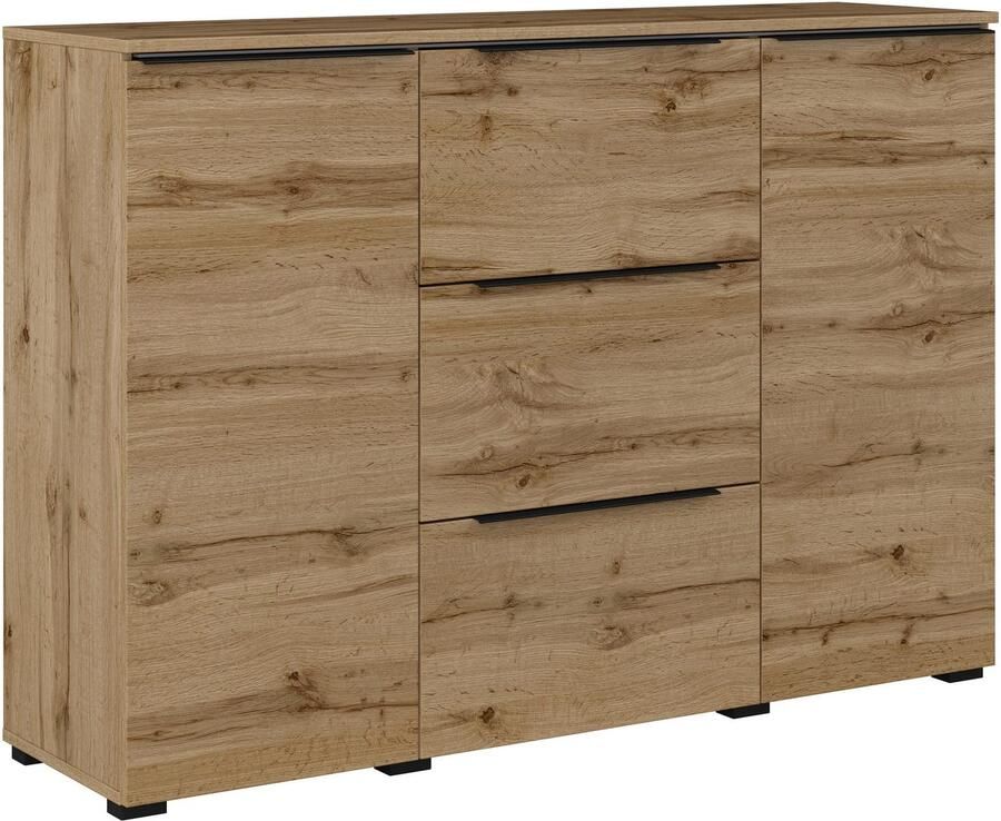 INOSIGN Dressoir Tana breedte 132 cm moderne commode 3 SK 2 deuren Ladekast sidetable met veel bergruimte planken verstelbaar - Foto 2