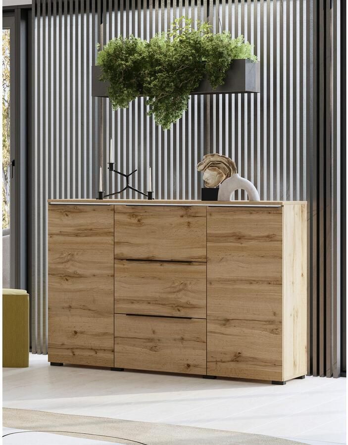 INOSIGN Dressoir Tana breedte 132 cm moderne commode 3 SK 2 deuren Ladekast sidetable met veel bergruimte planken verstelbaar - Foto 3