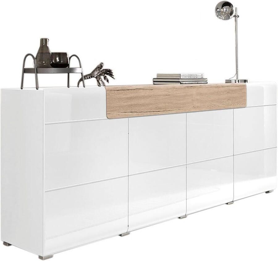 INOSIGN Dressoir Toledo breedte 208 cm moderne kast met decoratief freeswerk greeploos