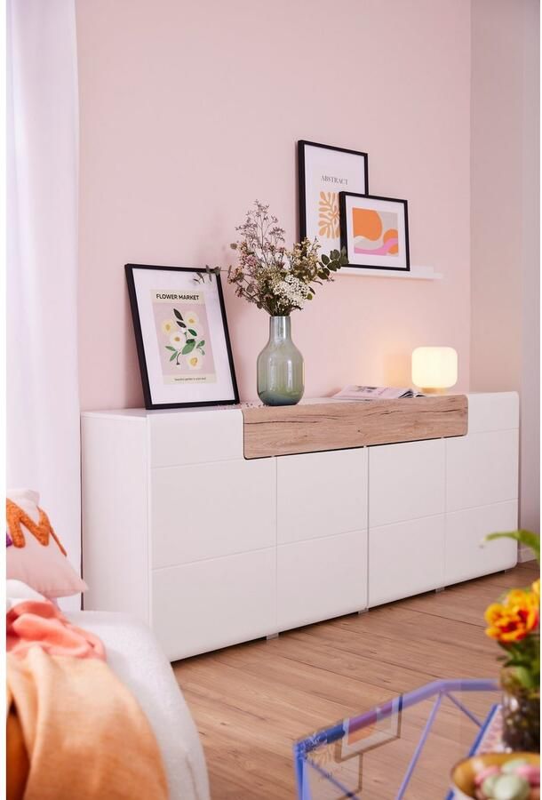 INOSIGN Dressoir Toledo breedte 208 cm moderne kast met decoratief freeswerk greeploos - Foto 2