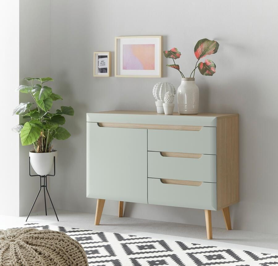 INOSIGN Dressoir Torge dressoir commode ladekast afgeschuinde poten drie kleuren scandi design 107 cm breed (1 stuk) - Foto 6