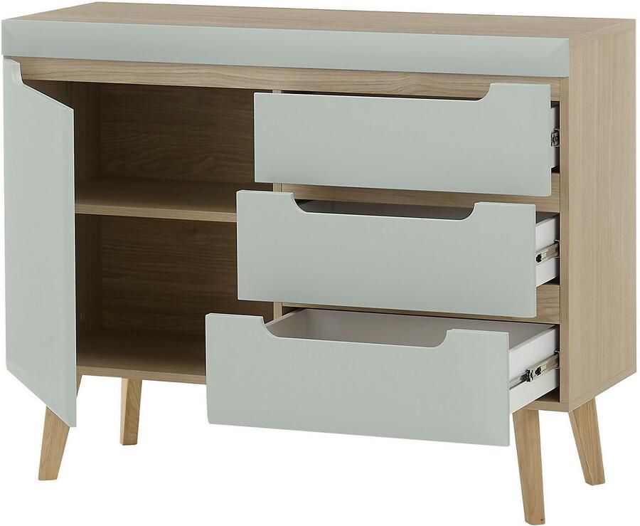 INOSIGN Dressoir Torge dressoir commode ladekast afgeschuinde poten drie kleuren scandi design 107 cm breed (1 stuk) - Foto 2
