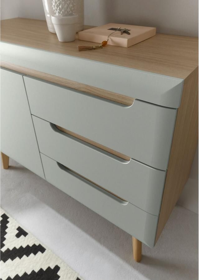 INOSIGN Dressoir Torge dressoir commode ladekast afgeschuinde poten drie kleuren scandi design 107 cm breed (1 stuk) - Foto 4