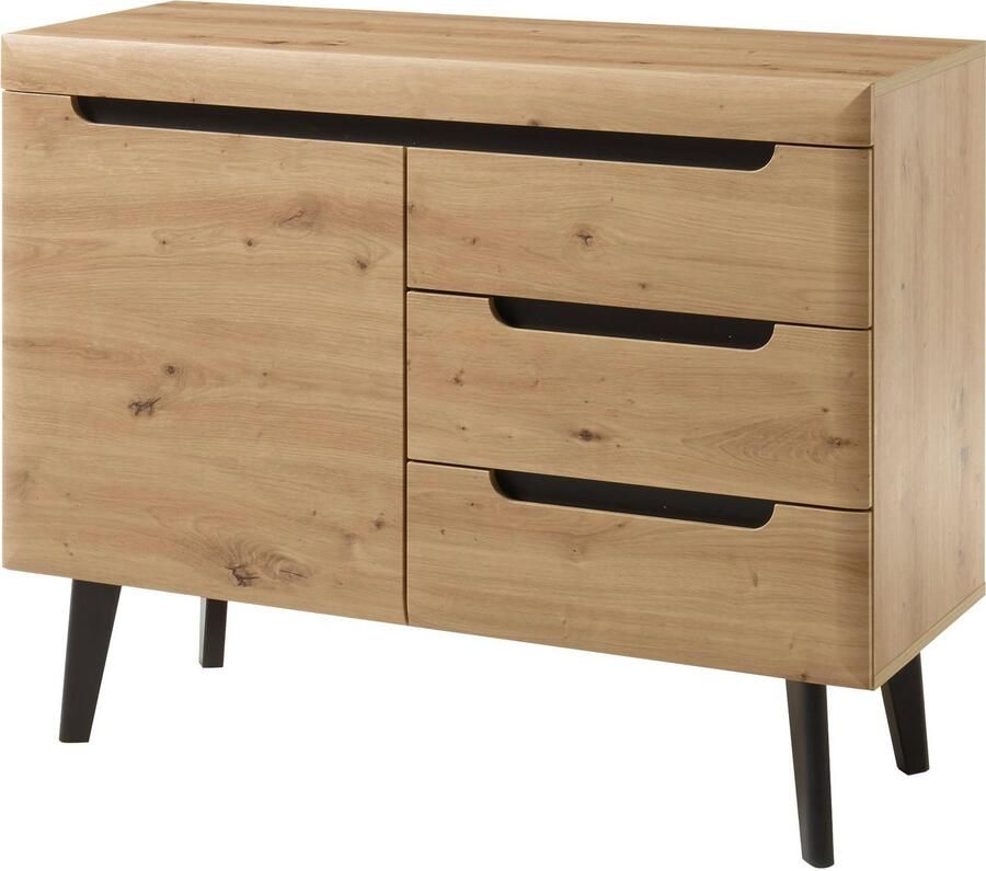 INOSIGN Dressoir Torge dressoir commode ladekast afgeschuinde poten drie kleuren scandi design 107 cm breed (1 stuk) - Foto 3