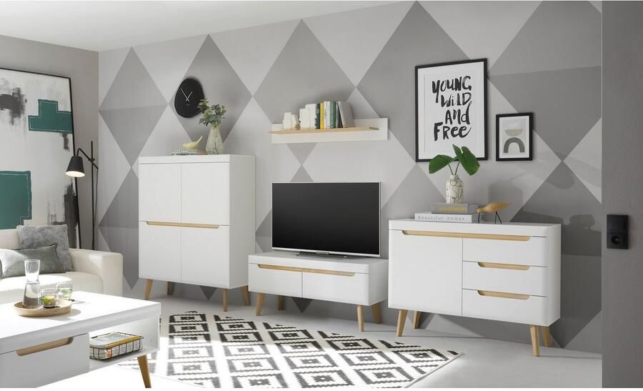 INOSIGN Dressoir Torge dressoir commode ladekast afgeschuinde poten drie kleuren scandi design 107 cm breed (1 stuk) - Foto 5