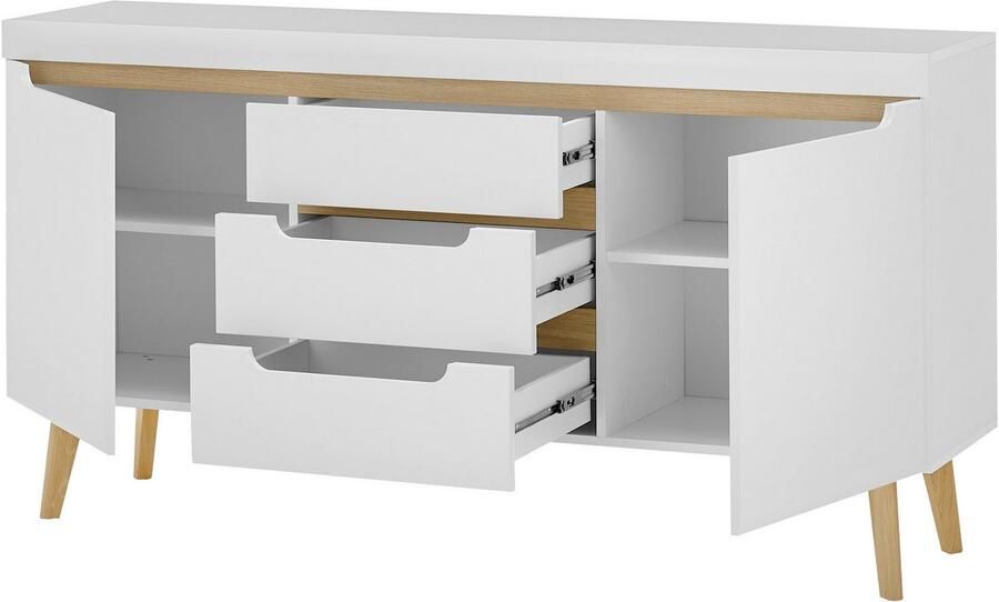 INOSIGN Dressoir Torge dressoir commode ladekast afgeschuinde poten drie kleuren scandi design 160 cm breed (1 stuk) - Foto 2