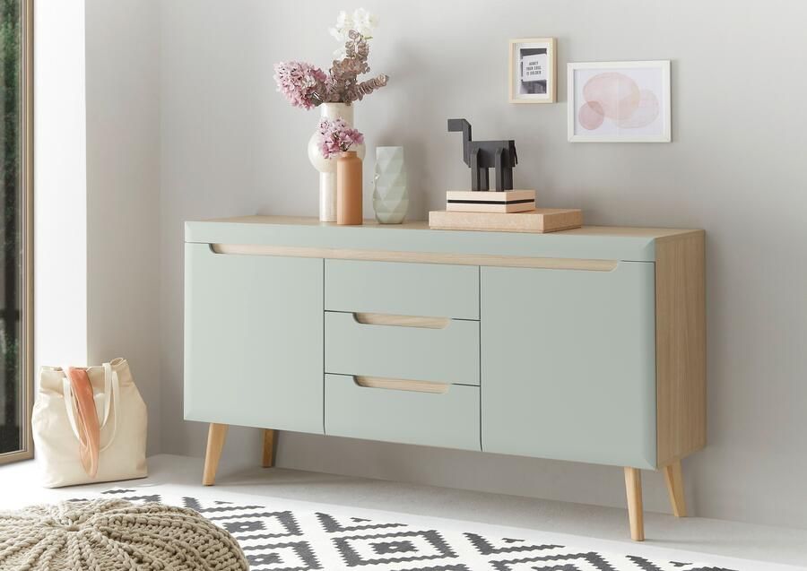 INOSIGN Dressoir Torge dressoir commode ladekast afgeschuinde poten drie kleuren scandi design 160 cm breed (1 stuk) - Foto 6