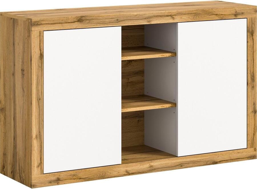 INOSIGN Dressoir Trinity Breedte 130 cm 2-deurs 3 open vakken greeploze fronten