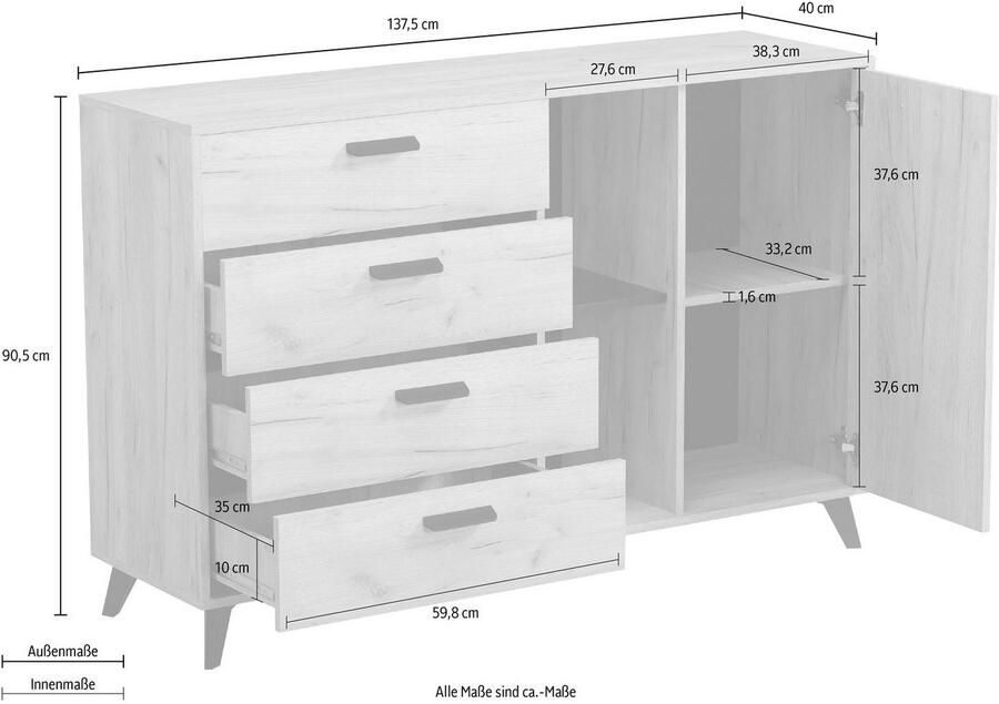 INOSIGN Dressoir Umbria Commode Breedte 137 cm - Foto 6