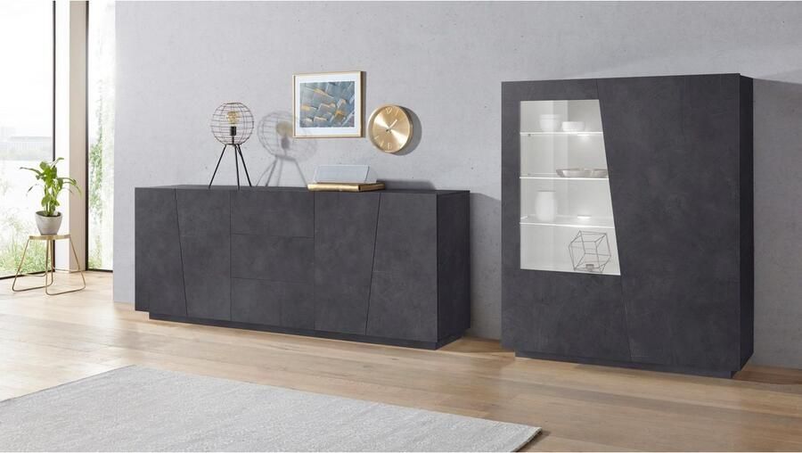 Webfurniture Dressoir Antraciet 220x43x86 cm - Foto 4