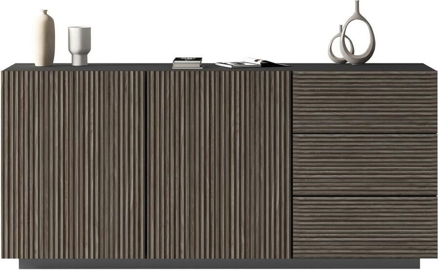 INOSIGN Dressoir Vega Sideboard Ladekast 180 cm met 2 deuren en 3 lades fronten met groeflook - Foto 10