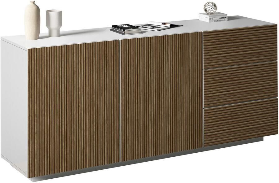 INOSIGN Dressoir Vega Sideboard Ladekast 180 cm met 2 deuren en 3 lades fronten met groeflook - Foto 10