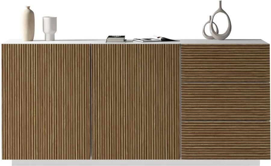 INOSIGN Dressoir Vega Sideboard Ladekast 180 cm met 2 deuren en 3 lades fronten met groeflook - Foto 11