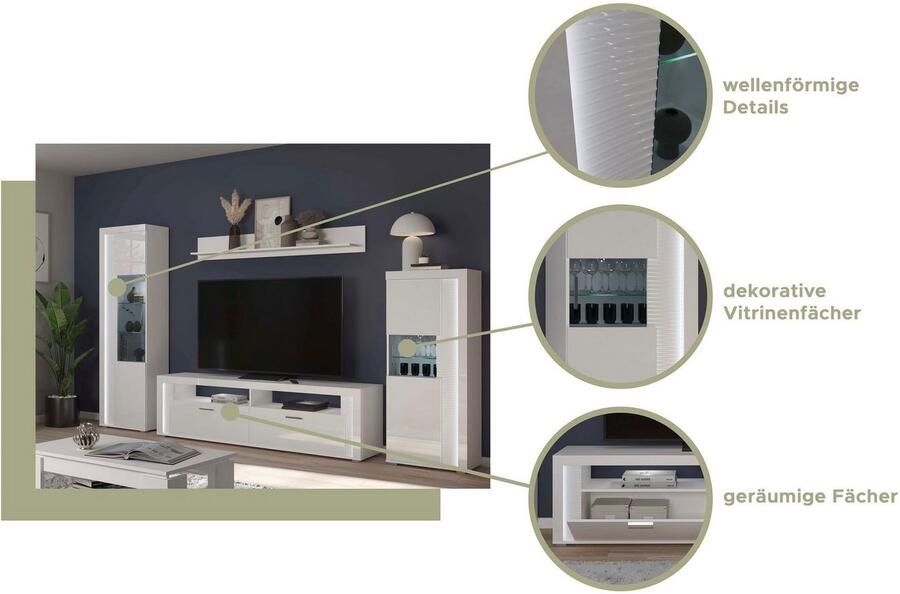 INOSIGN Dressoir Viborg Breedte 182 cm inclusief verticale frontverlichting - Foto 5