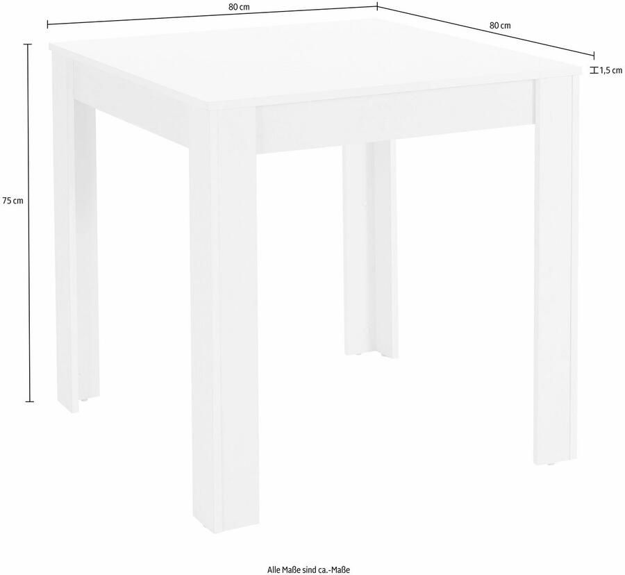 Loft24 Lynn & Nicole|Set van Eettafel 80x80cm met 4 Stoelen Wit